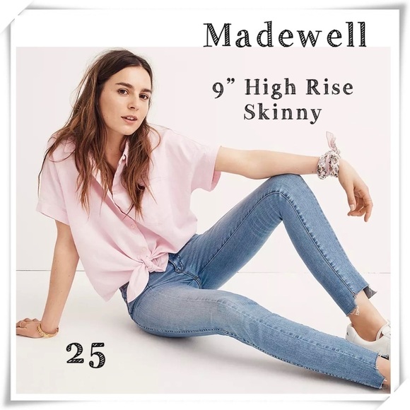 MADEWELL 9” High Rise Skinny Seamed Step-Hem Edition in Light Washed Style#H5779 - Picture 1 of 10